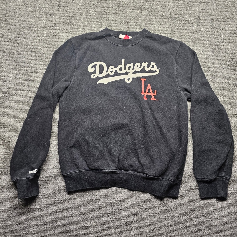 Mitchell & Ness Los Angeles Dodgers Crewneck Sweatshirt Black XS MLB Fleece